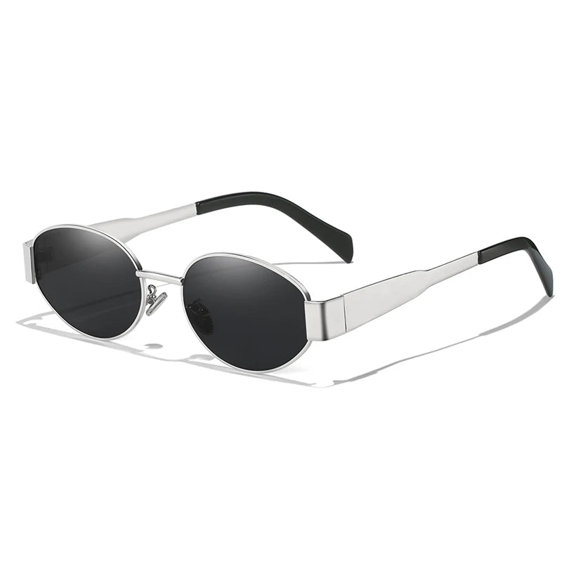 Alloy Oval Sunglasses for Men and Women