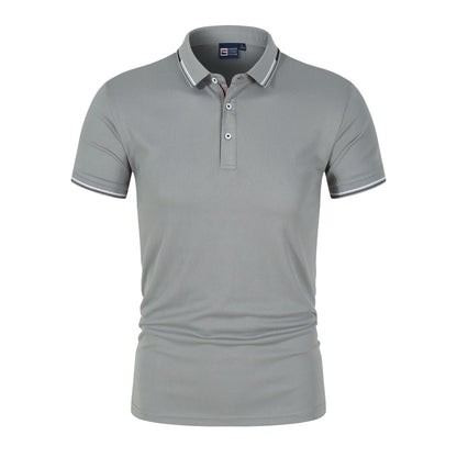 Mens Solid Color Polo Shirt Trendy Style