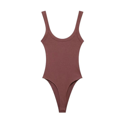 Skinny Ribbed Bodysuit For Women 4 Pack