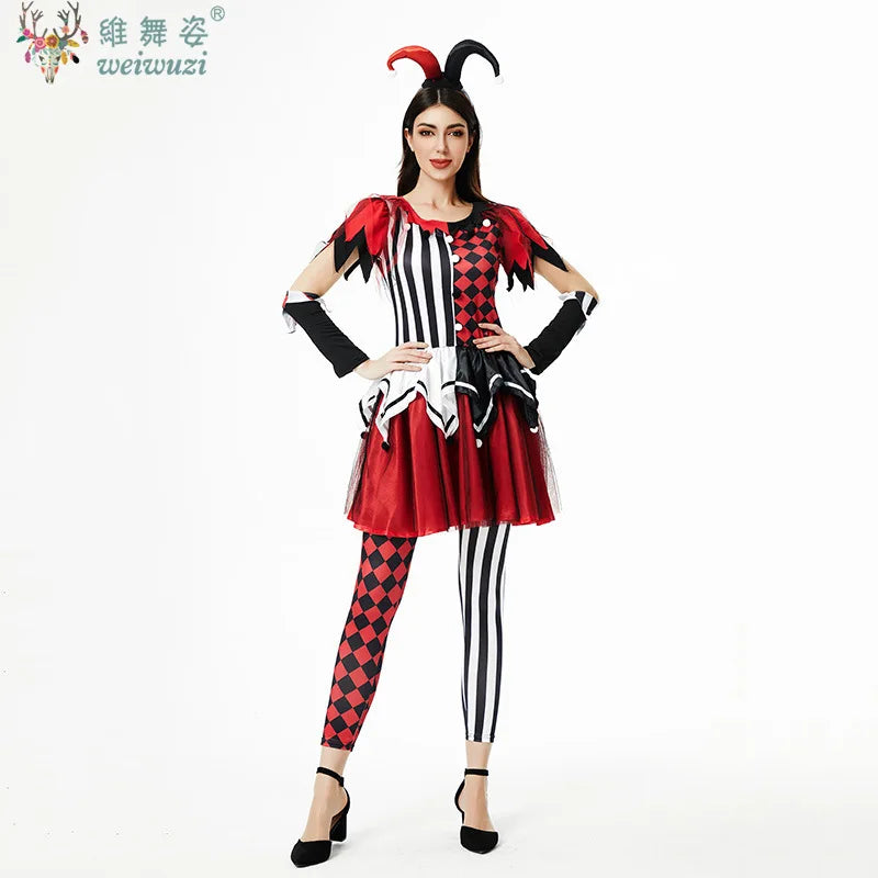Halloween Costume: Red & Black Jester Set