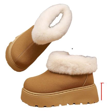 Womens Faux Fur Platform Snow Boots