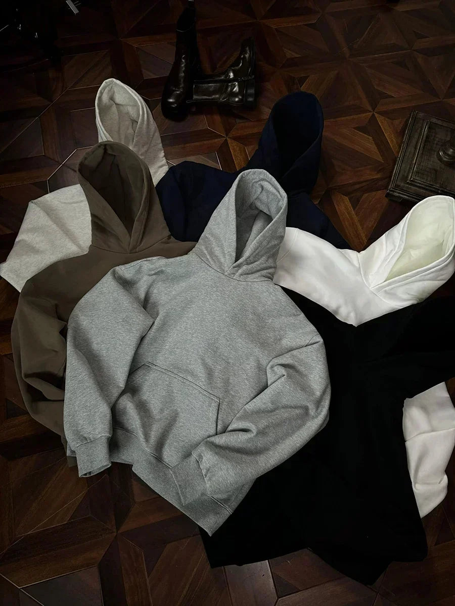 Collection of women's slimming hoodie 2025 in various colors including gray, black, and white