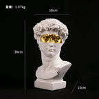 European Modern David Head Resin Art Sculpture