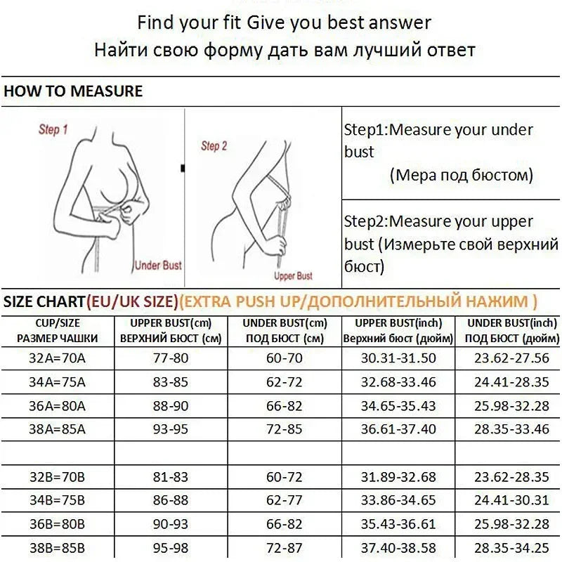 Push Up Bra with Underwire Support