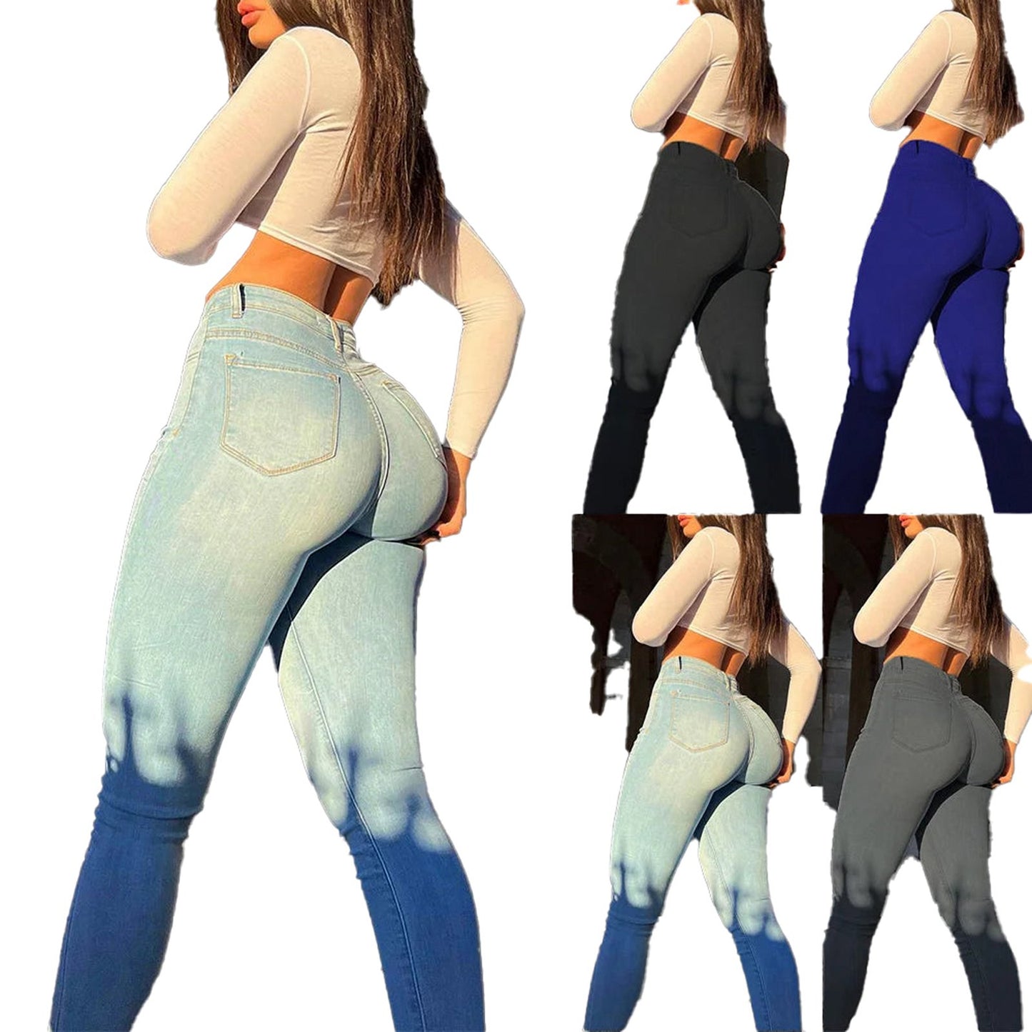 Womens Mid Waist Skinny Jeans Collection