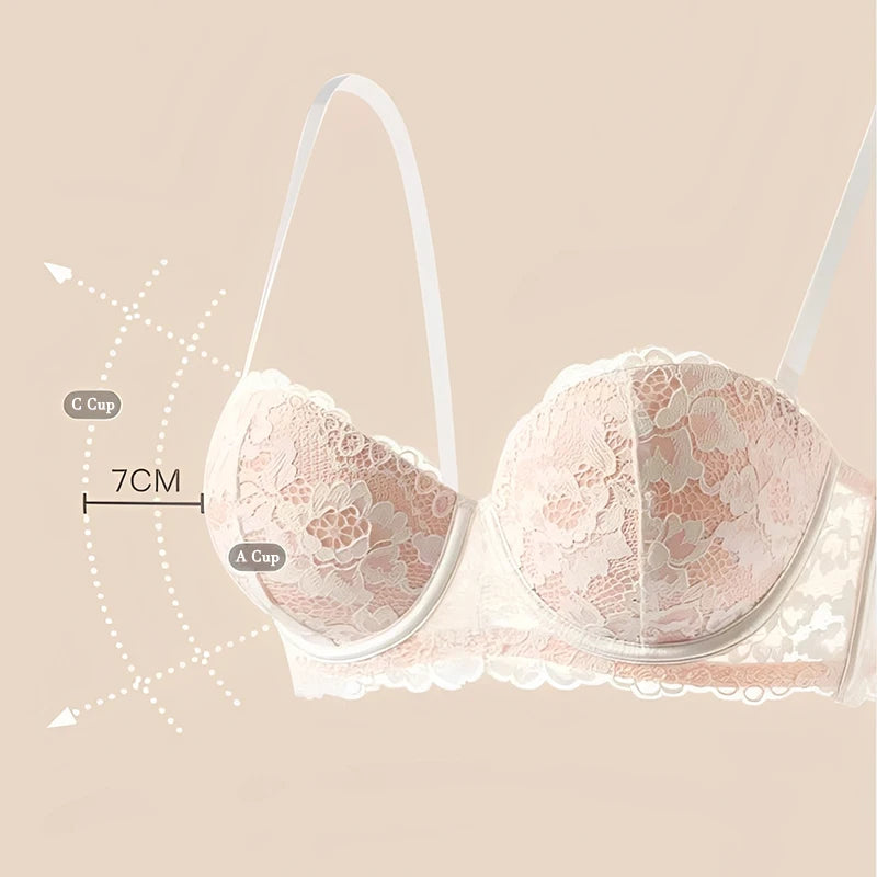 Underwire Push Up Bra with Lace Detailing