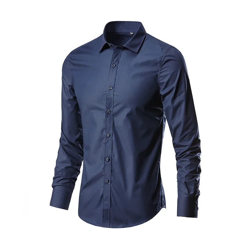 Mens Anti-Wrinkle Dress Shirt Stylish Duo