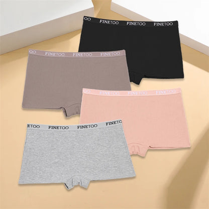 Womens Ribbed Boxer Underwear 4-Pack