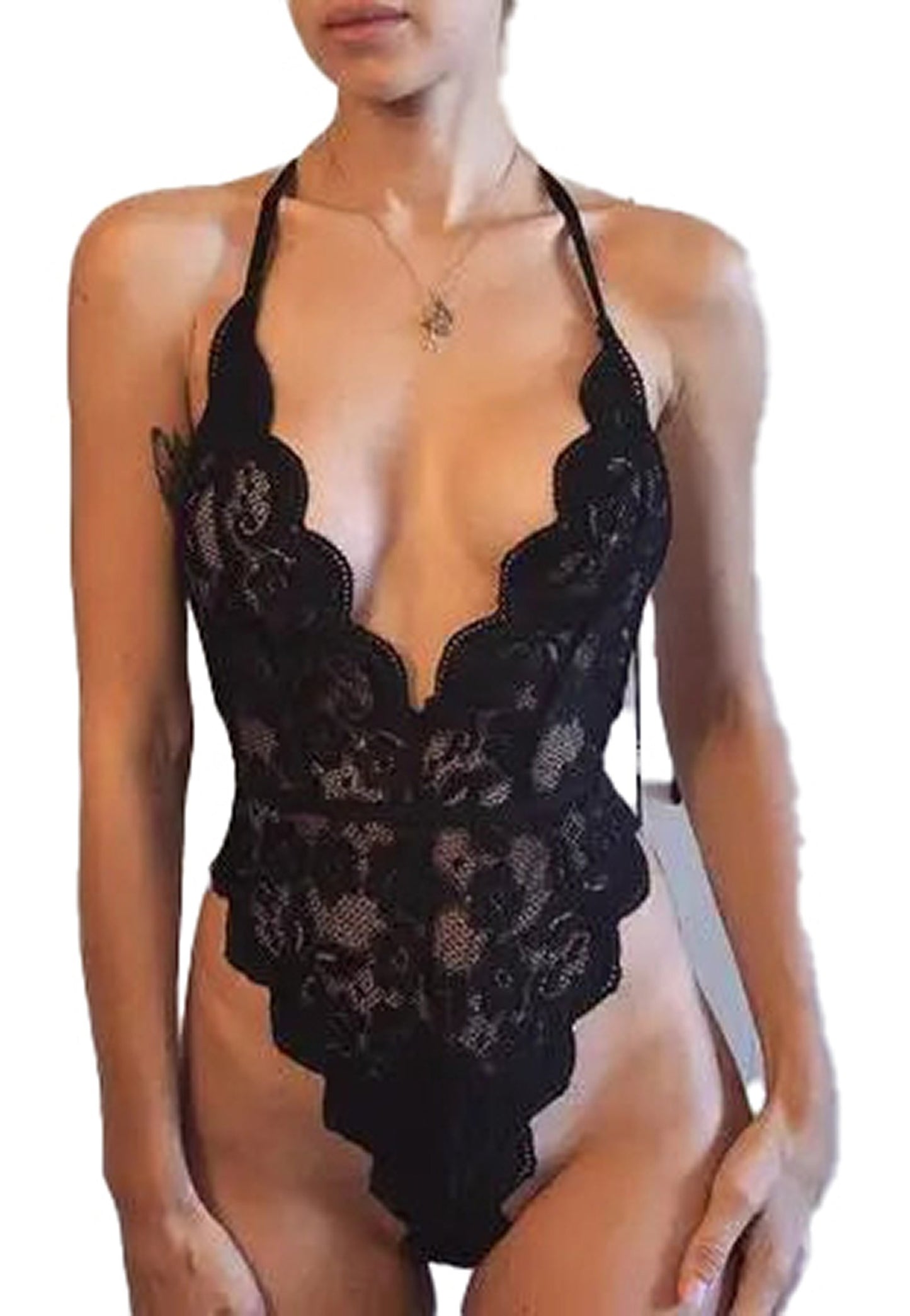 See Through Lace Bodysuit For Women