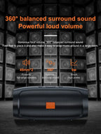 LuckeLadybug portable wireless speaker with bluetooth featuring 360 balanced surround sound and powerful volume