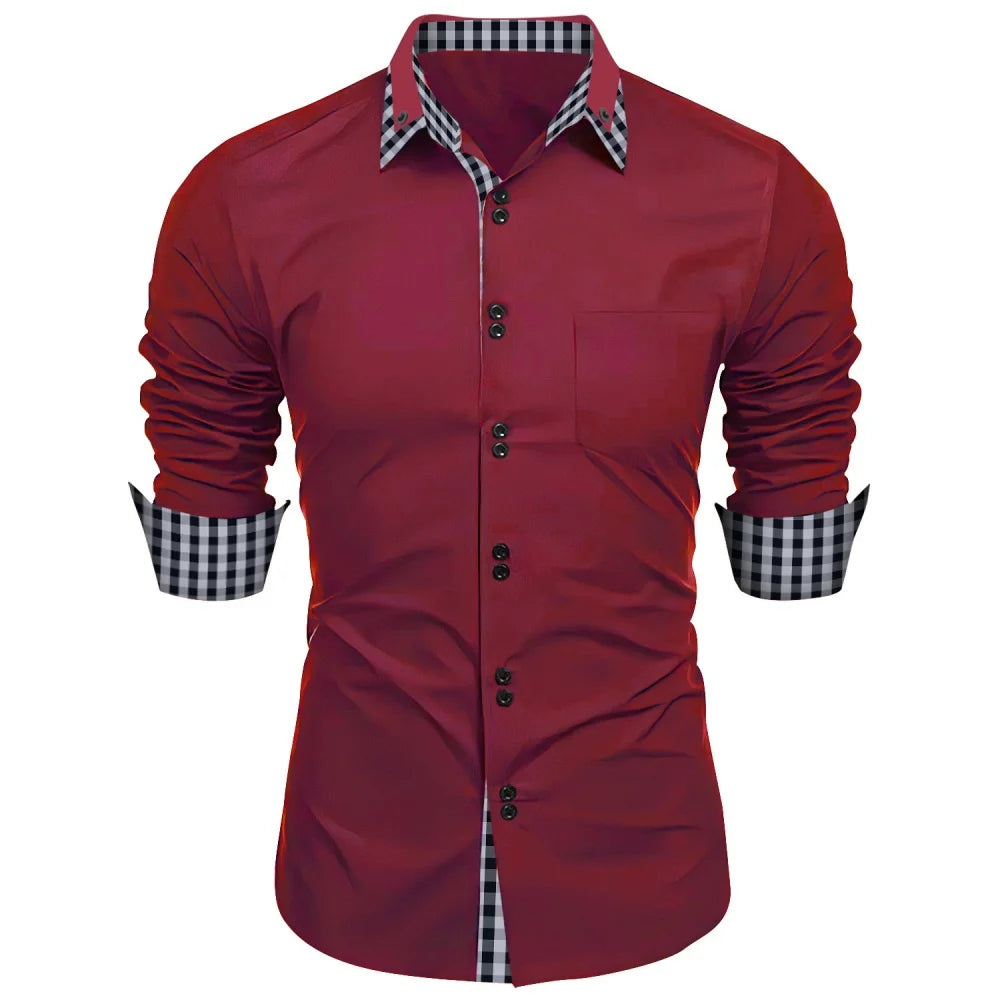 Mens Long Sleeve Business Shirt Trendy Style
