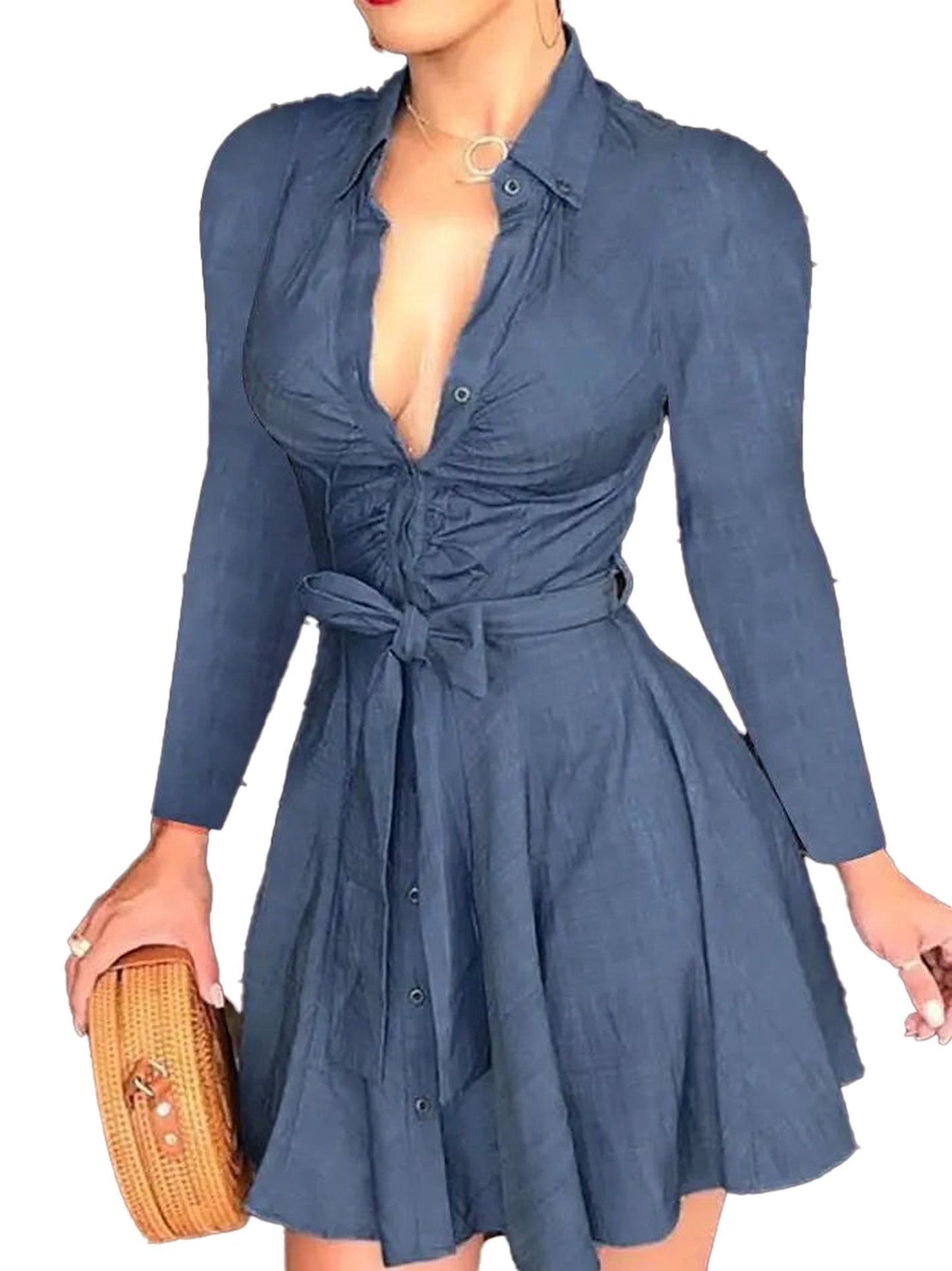 Womens Sleeveless Shirt Dress Chic & Trendy