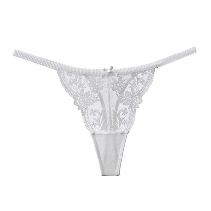 Front View of French Lace Christmas Tanga - Size S-XL