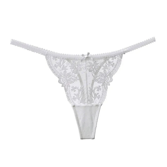 Front View of French Lace Christmas Tanga - Size S-XL