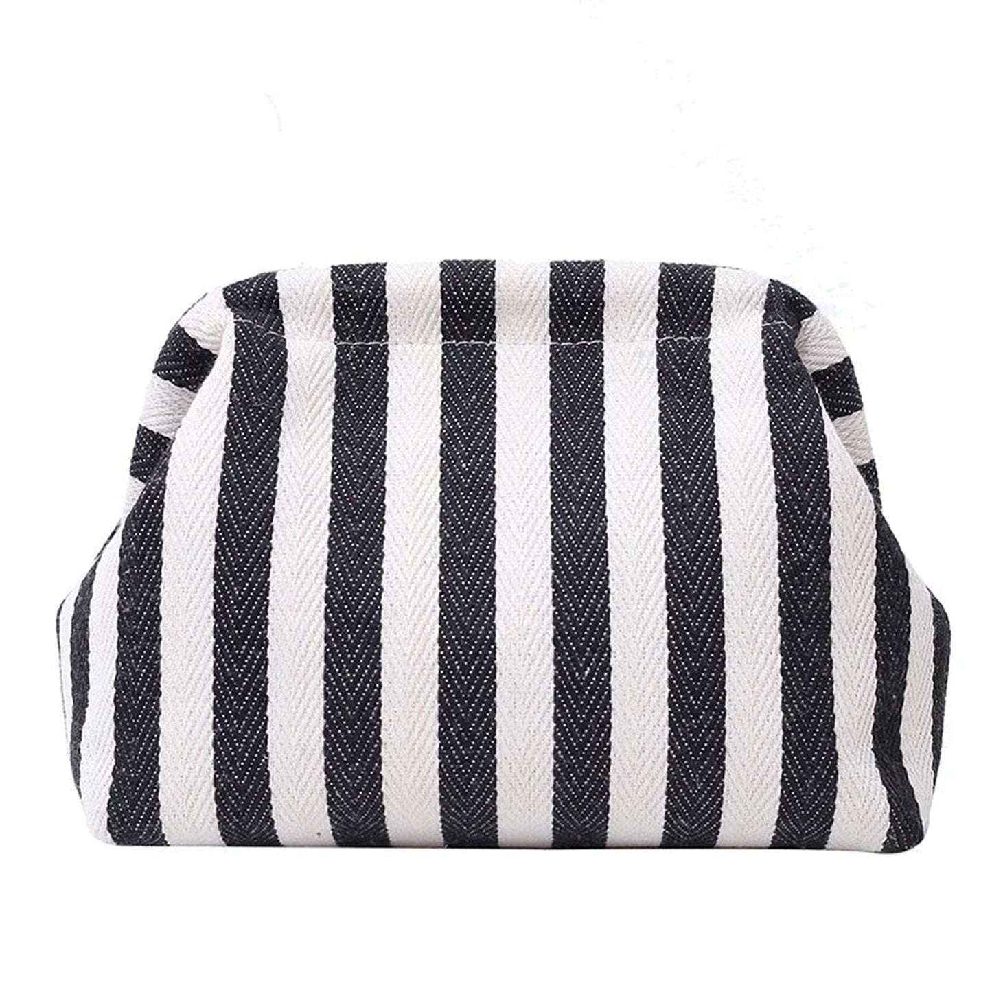 Stripe Pinch Snap Clutch Purse