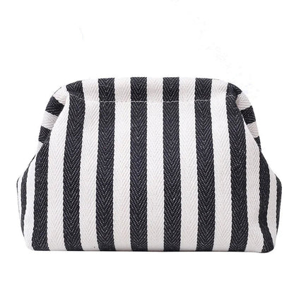 Stripe Pinch Snap Clutch Purse