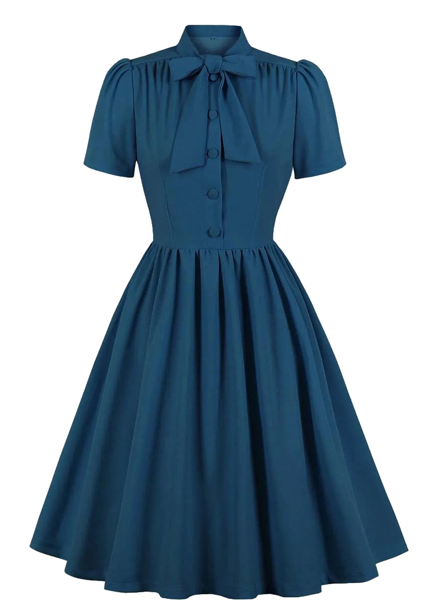 LuckeLadybug Vintage Blue Pleated Dress 2025