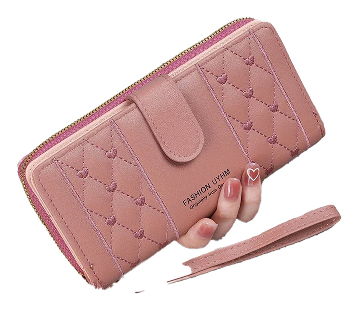 Womens Long Zipper Wallet With Wristlet