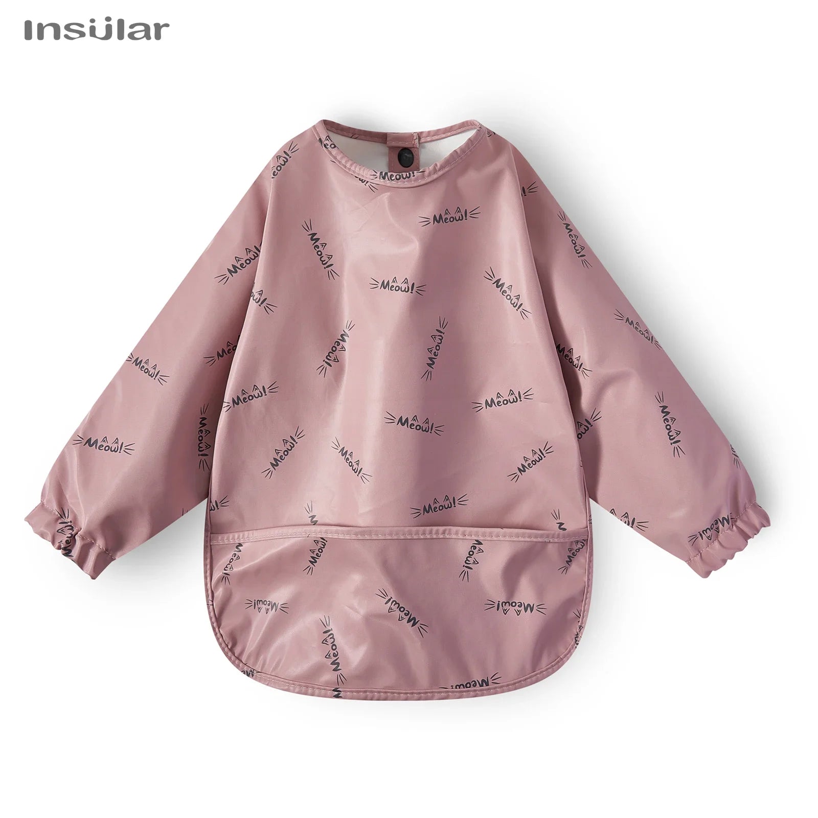 Cute Cartoon Animal Waterproof Long Sleeve Toddler Feeding Smock Bib
