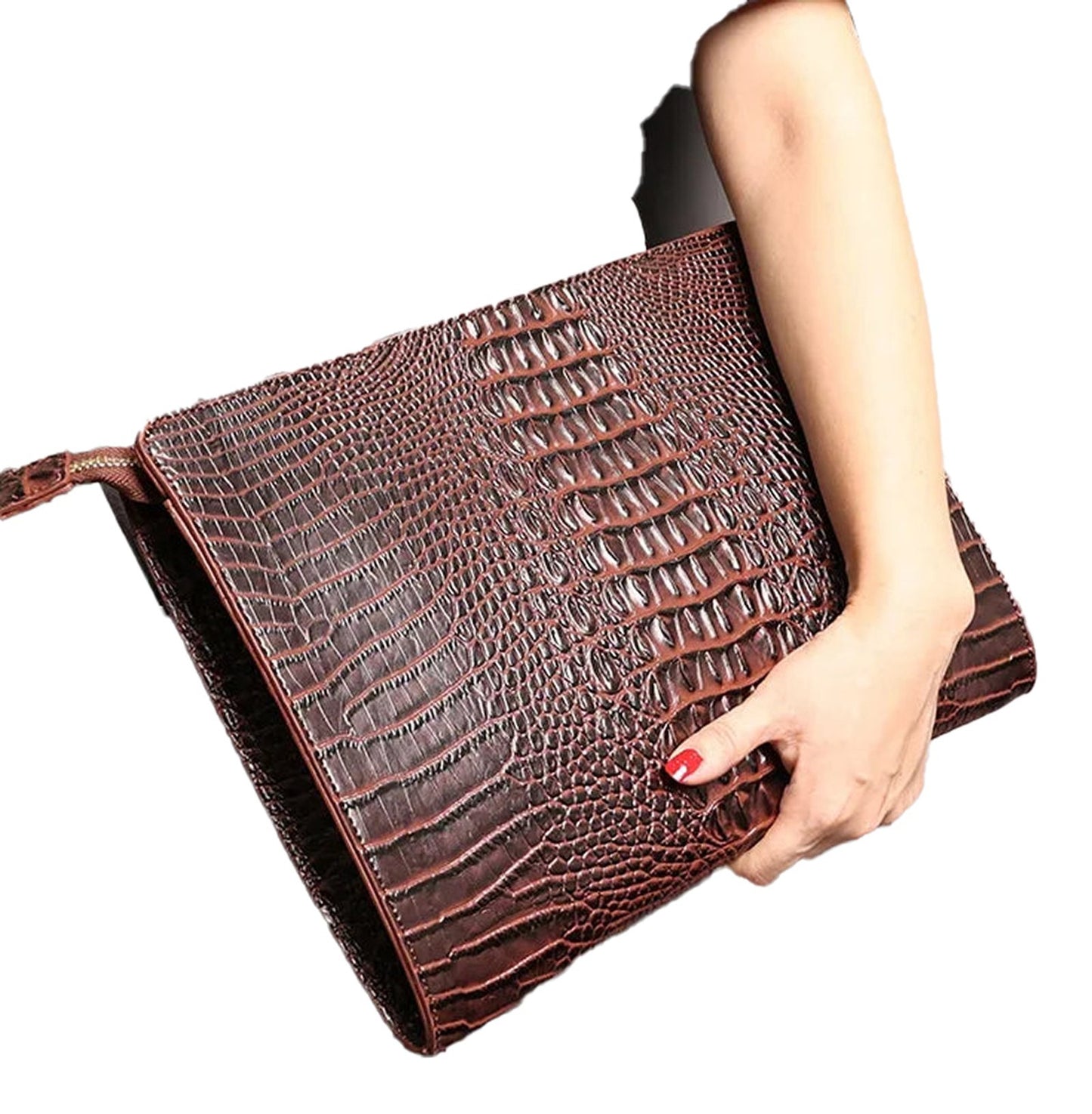 Luxury Crocodile Pattern Clutch Bag