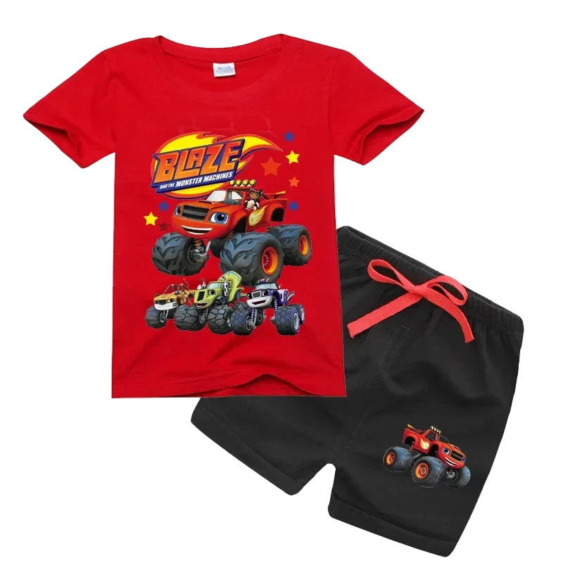 Blaze Monster Machine Shirt Set For Kids