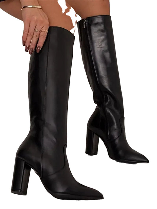 Womens Knee High Boots 2024 With Chunky Heels