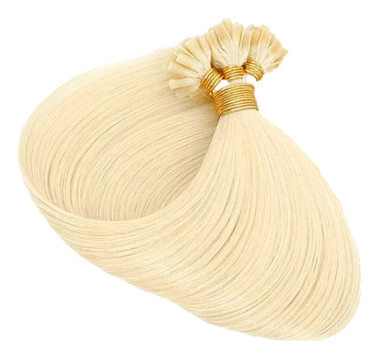 Blonde Long Straight Hair for Stylish Looks with U Tip Hair Extensions Human Hair