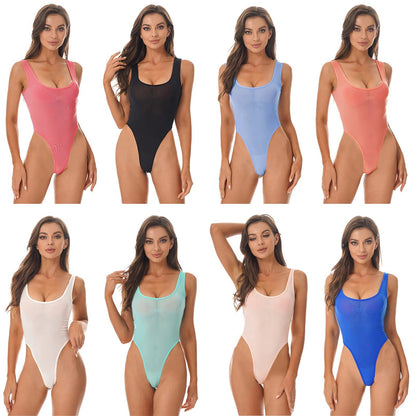 Womens High Cut Thong Bodysuit