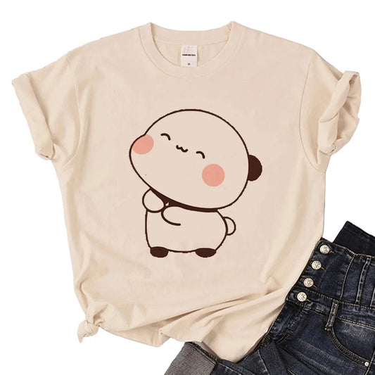 Trendy 80s Retro Digital Grunge T-Shirt for Women - Bubu Dudu Style