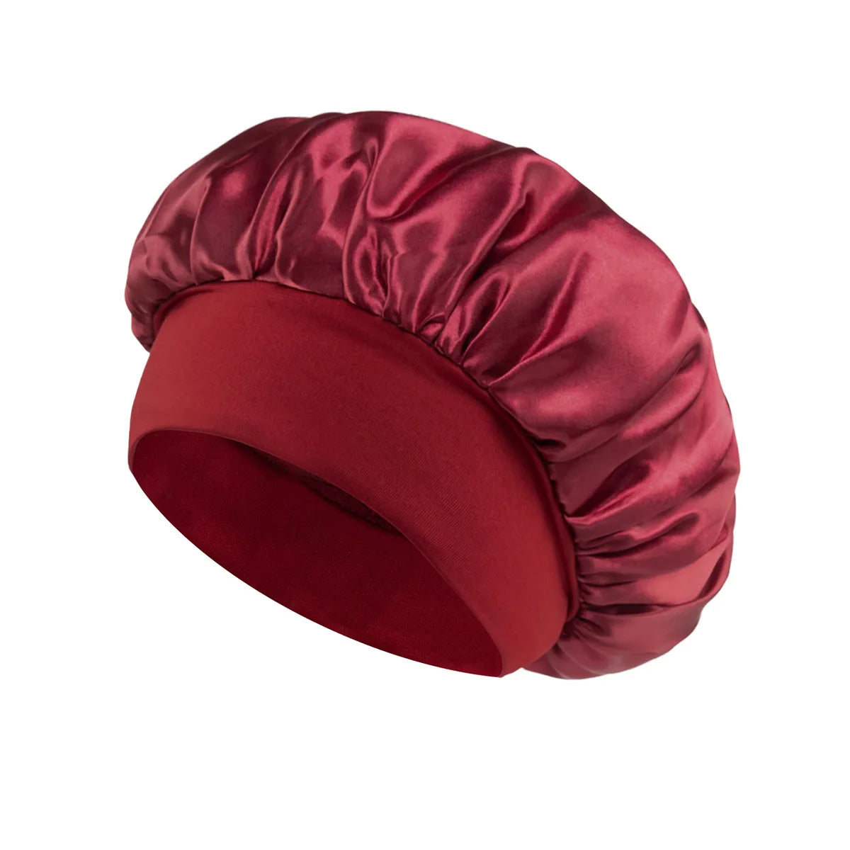 Satin Solid Wide - Brim Night Sleeping and Bathing Hair Care Bonnet