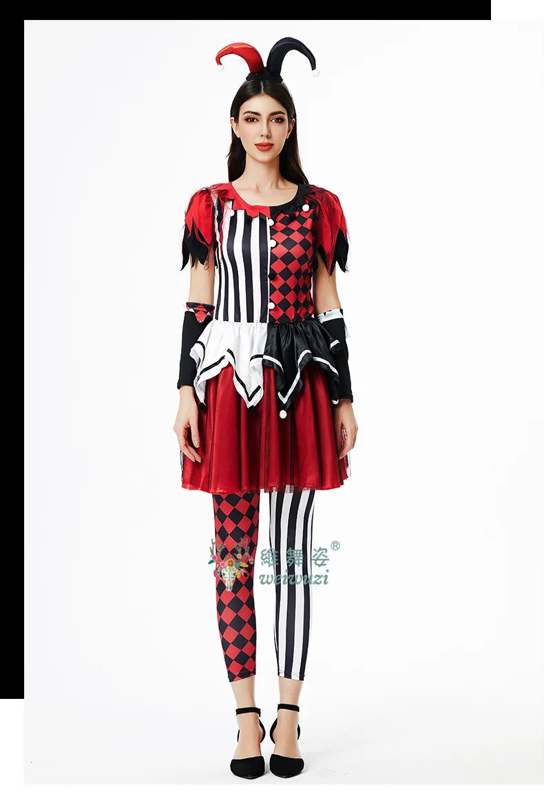 Halloween Costume: Red & Black Jester Set