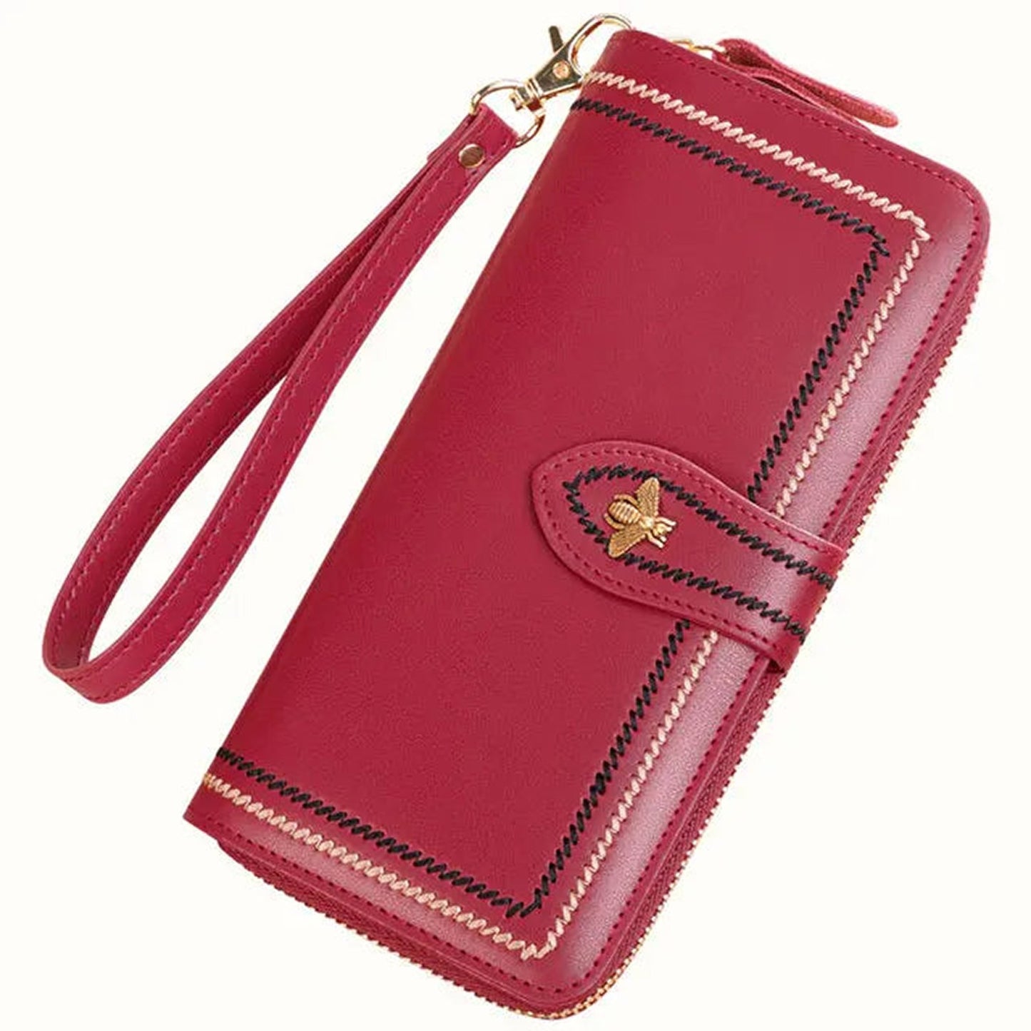 Genuine Leather Womens Wallet Wristlet