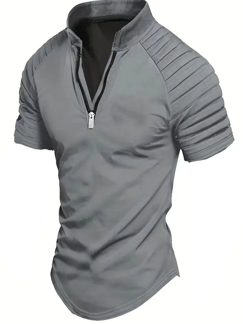 Mens Solid Color Polo Shirt Stylish Fit