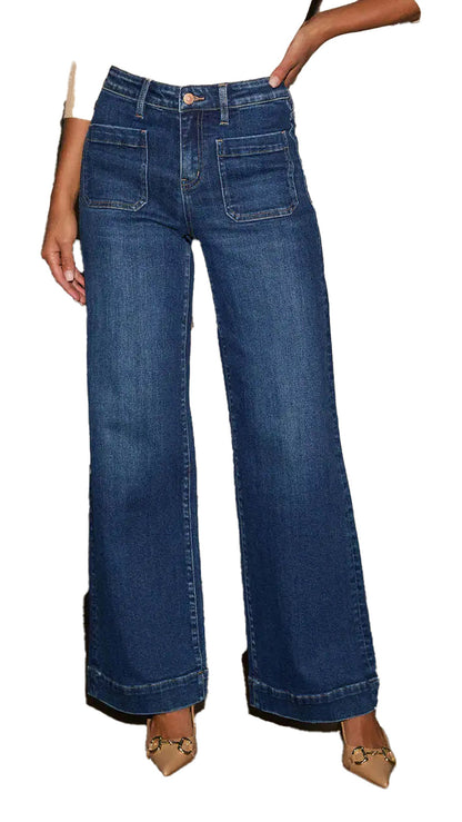 Womens High Waisted Wide Leg Jeans