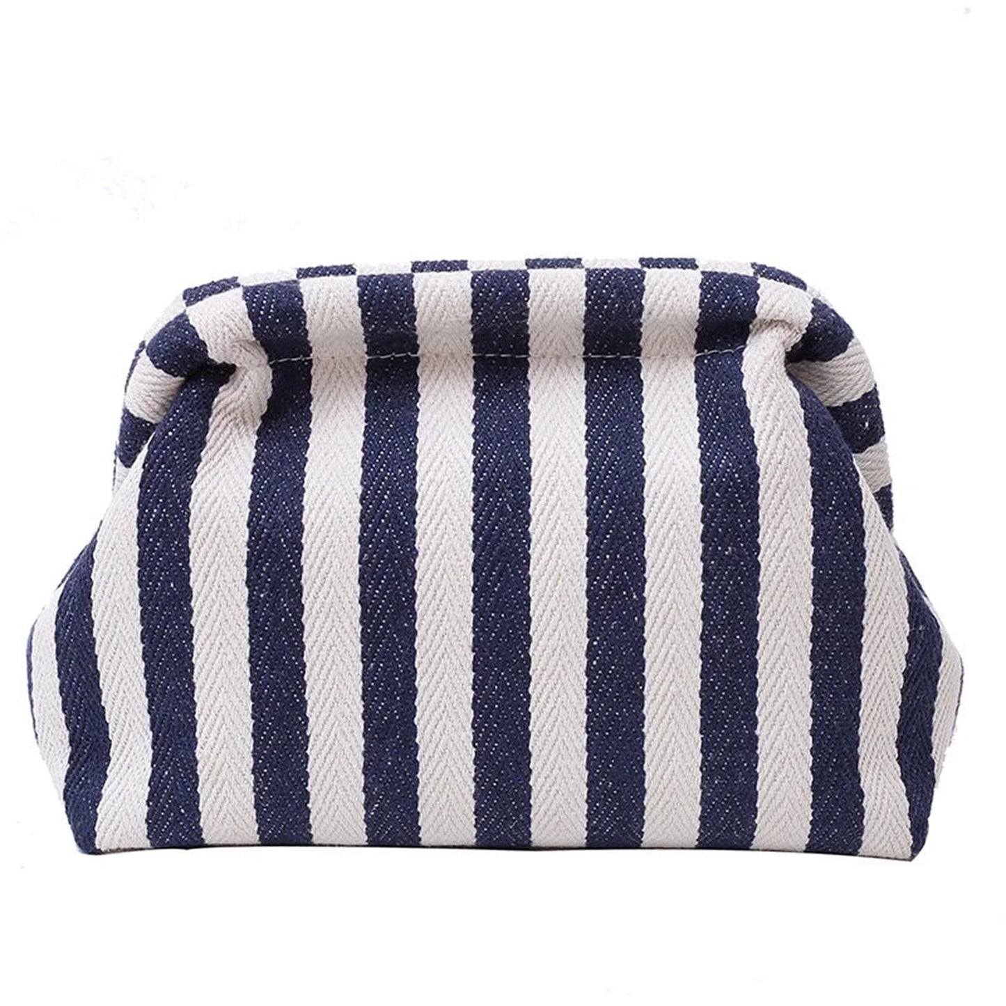 Stripe Pinch Snap Clutch Purse