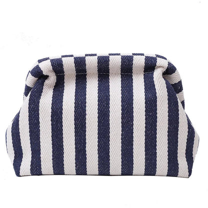 Stripe Pinch Snap Clutch Purse