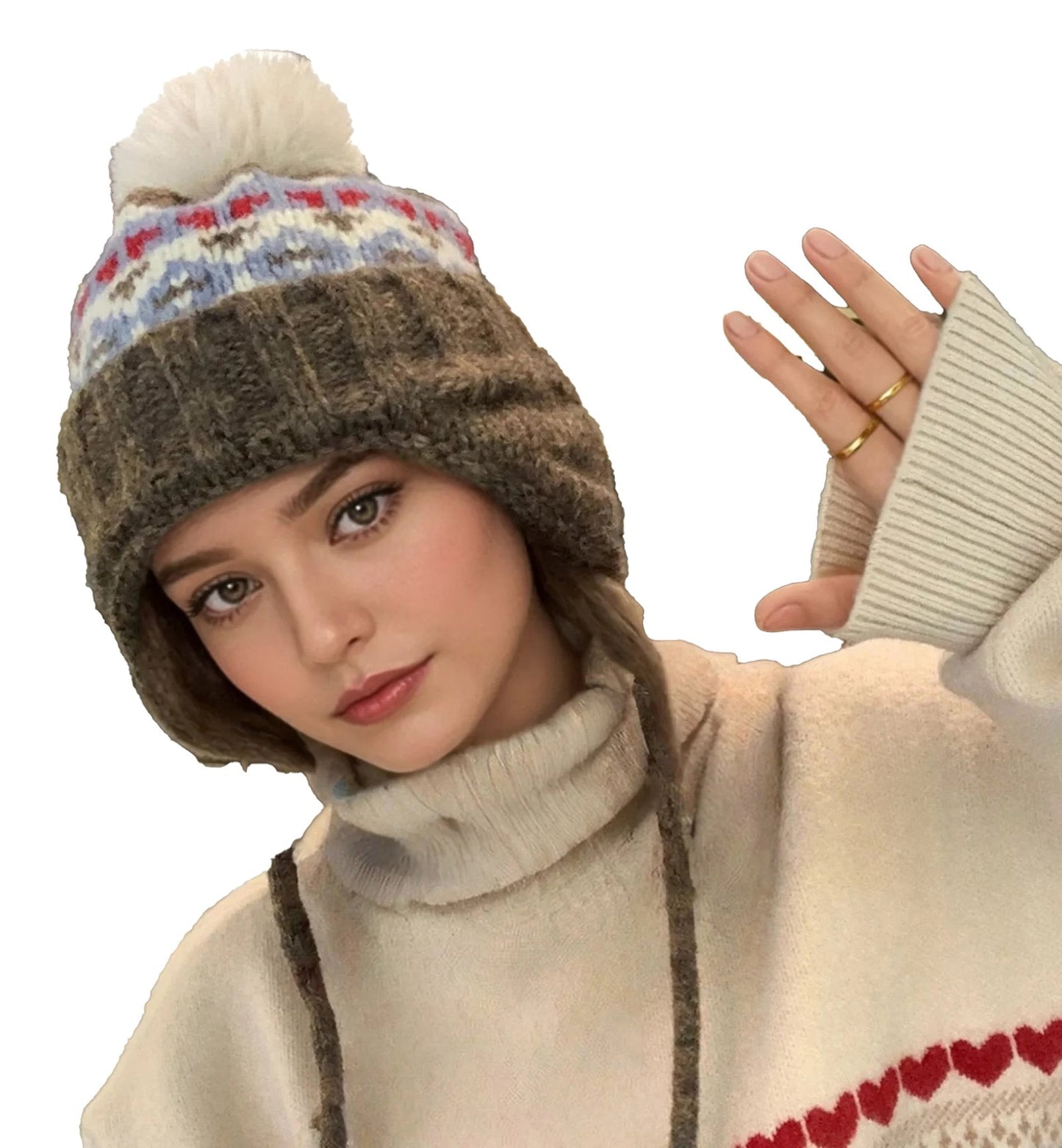 Womens Winter Beanie With Pompom