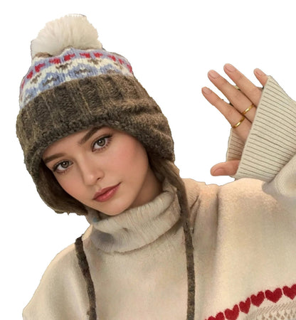 Womens Winter Beanie With Pompom