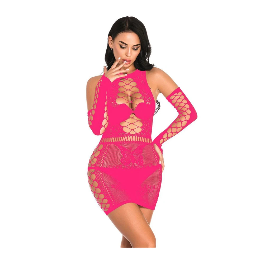Neon Lace Mini Dress for Bold Style
