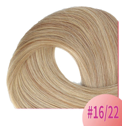 LuckeLadybug LLC U tip hair extensions human hair in color #16/22 for long, straight hairstyles