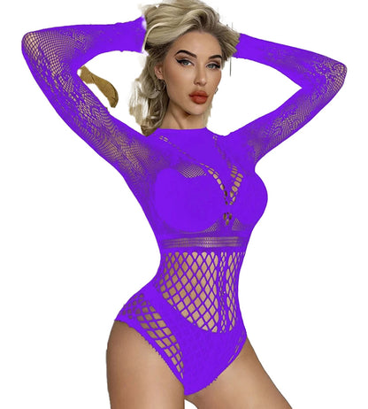 Sexy Lace Fishnet Bodysuit For Trendy Looks