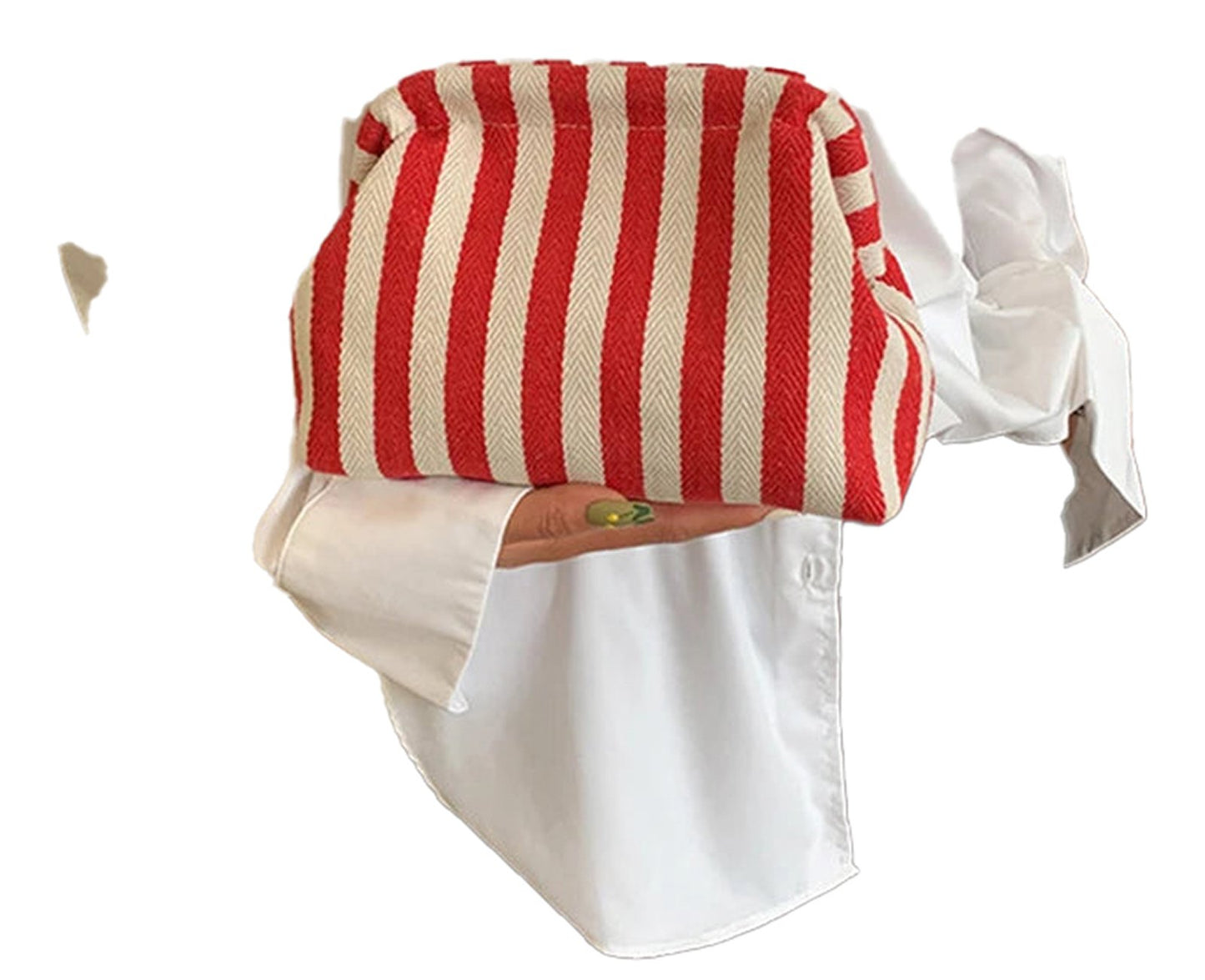 Stripe Pinch Snap Clutch Purse