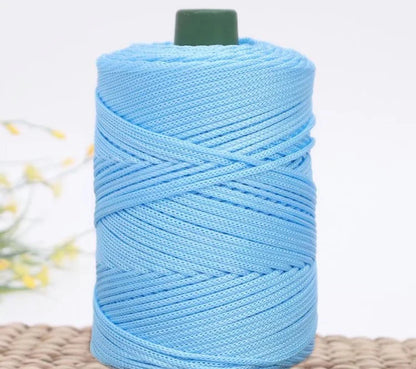3mm Triple Strand Bright Silk Thread Flat Colorful  Silk Cotton Polyester