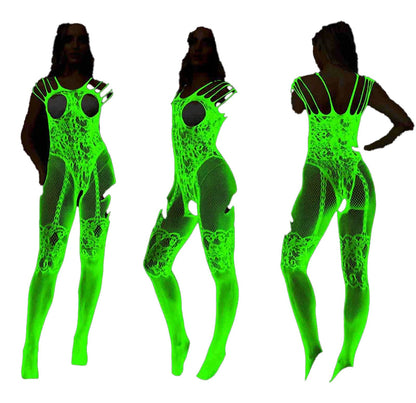 Luminous Nightclub Bodysuit For Women