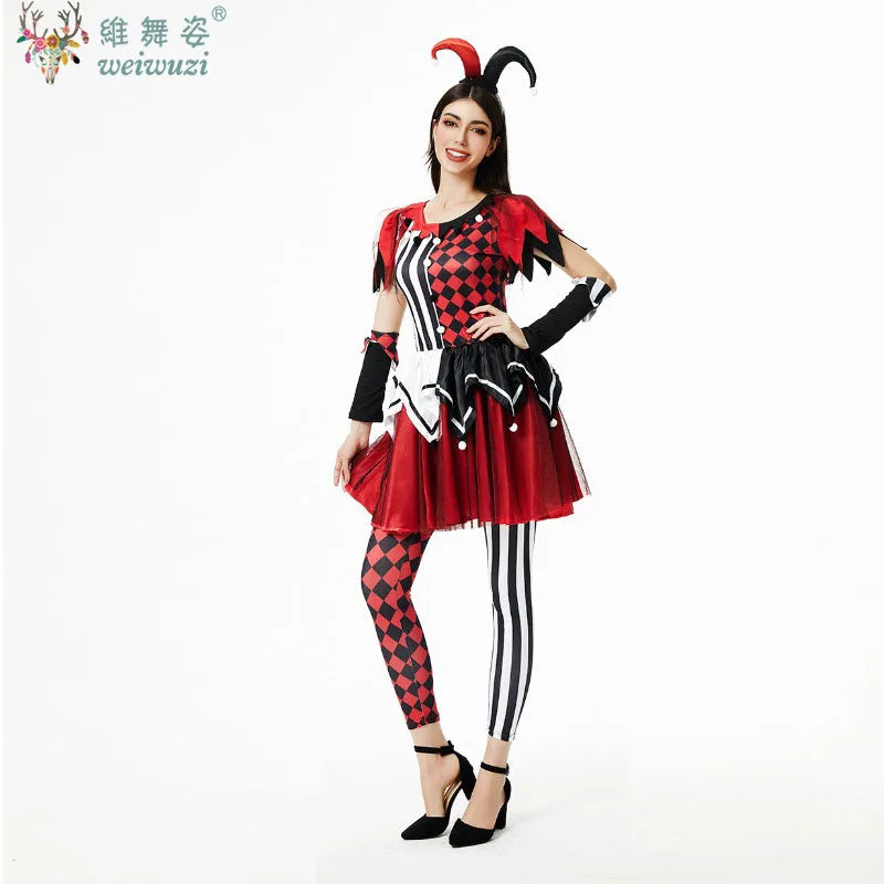 Halloween Costume: Red & Black Jester Set