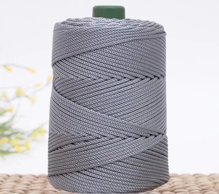 3mm Triple Strand Bright Silk Thread Flat Colorful  Silk Cotton Polyester