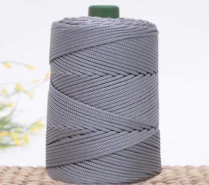 3mm Triple Strand Bright Silk Thread Flat Colorful  Silk Cotton Polyester