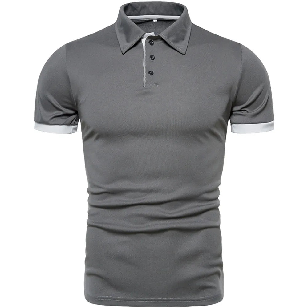Mens Solid Color Polo Shirt – Stylish Fit