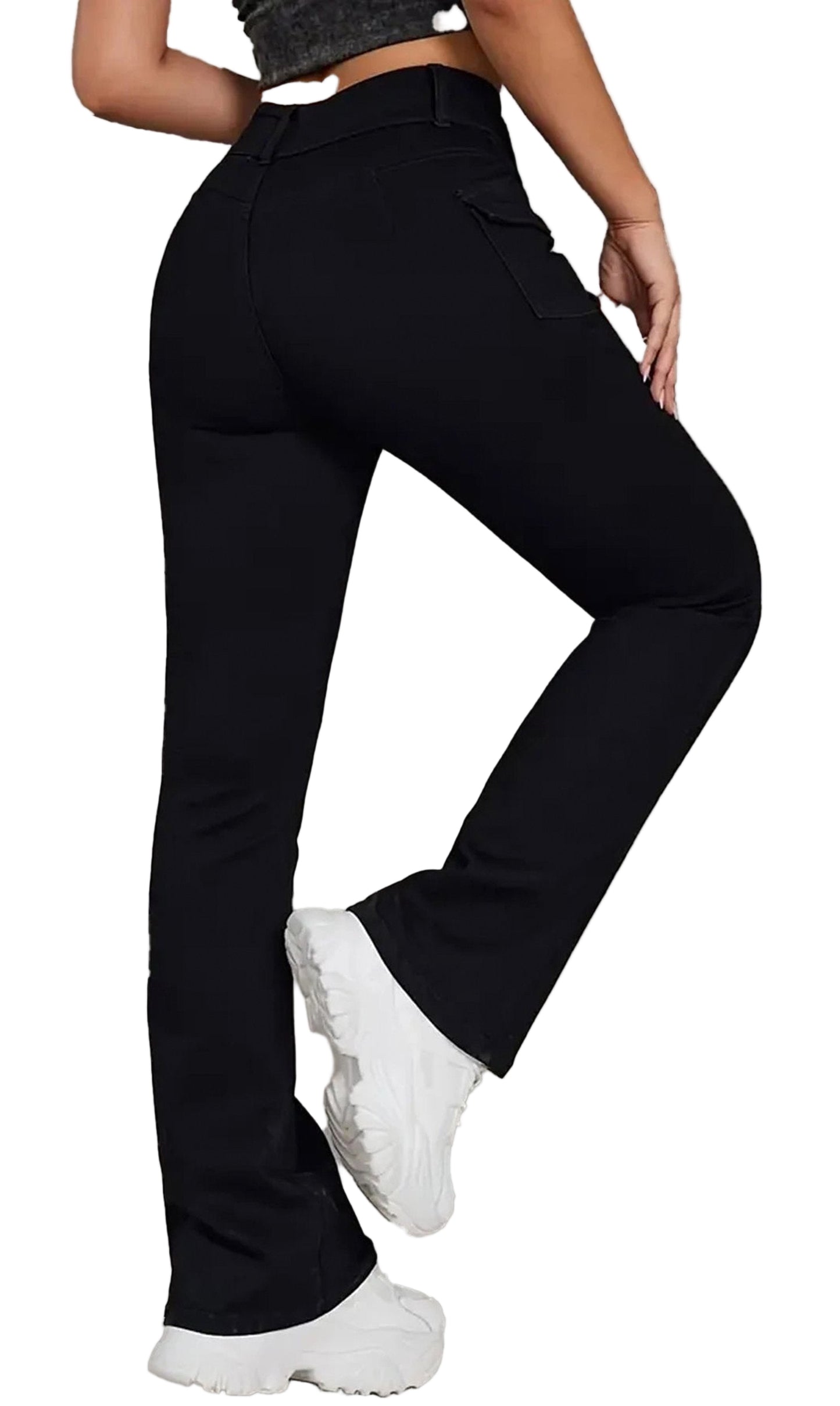 Womens Black Goth Flare Pants