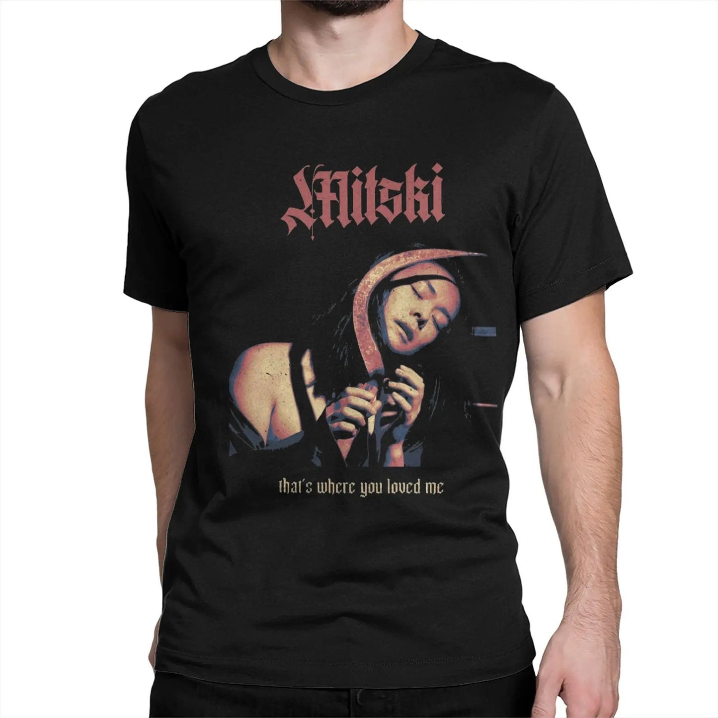 Mitski 90s Novelty Oversized Cotton T-Shirt for Men - Summer Short